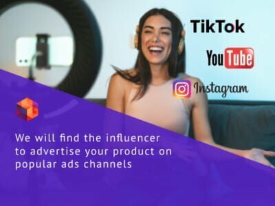 Influencer with an engaged audience for your business: advertise products on TikTok, YouTube, or Instagram